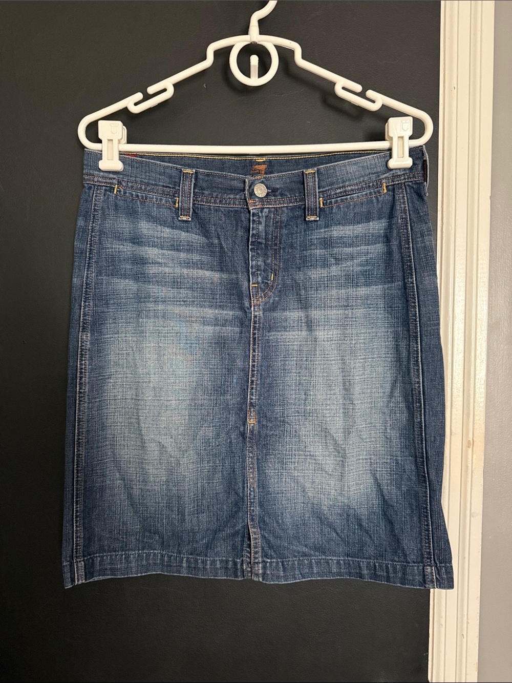 7 for all mankind Y2K Denim Mini Skirt Size: 29 Length: 19”